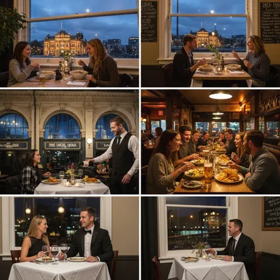 Dunedin restaurant exterior with inviting natural light, showcasing local dining options for an evening meal.
