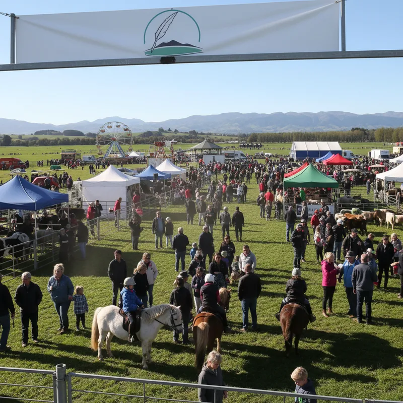 Crowds of people gathered at the Strath Taieri A&P Show in Middlemarch, with many families in attendance.