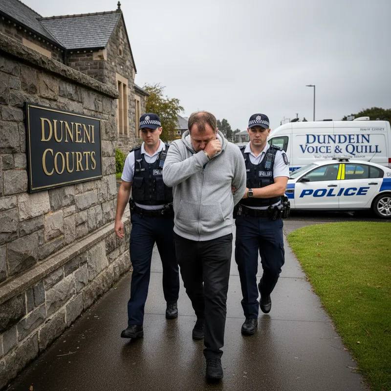 A crime news photograph from The Dunedin Voice & Quill
